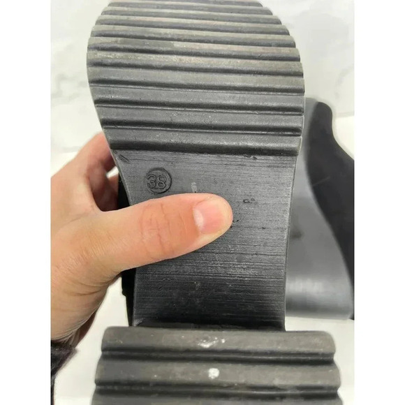 Jhovihn Womens Elasticated Pull-On Cleated Platform Black Suede Ankle Shoes Sz 3 - Picture 11 of 14